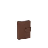 Leather nappa credit case holder + backside coin brown + box