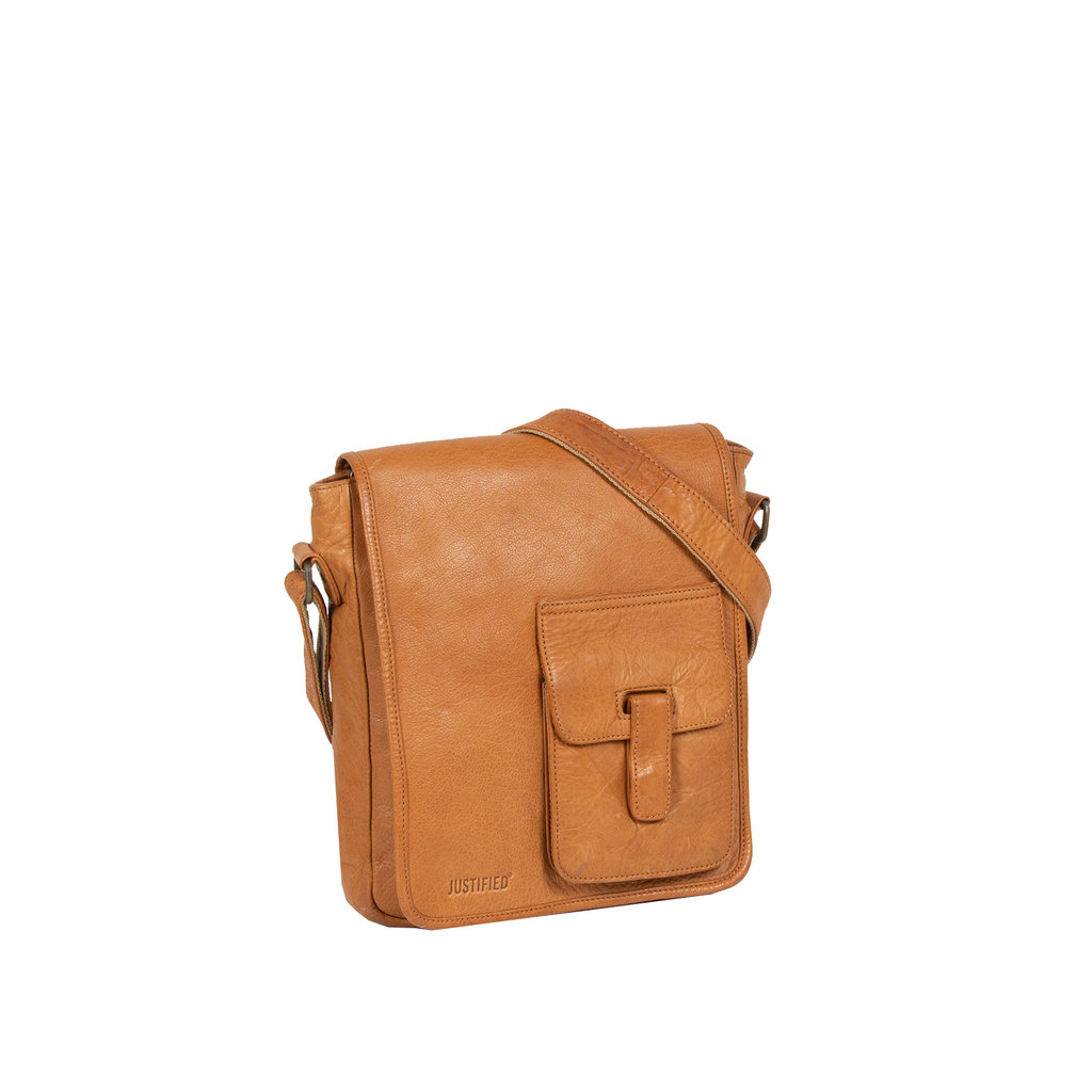 Justified Bags® Annapurna - A5 Flapover - Crossbody bag - Cognac - 24x6x28cm