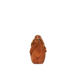 Justified Bags® Roma Big Top Zip Cognac Leder Umhängetasche