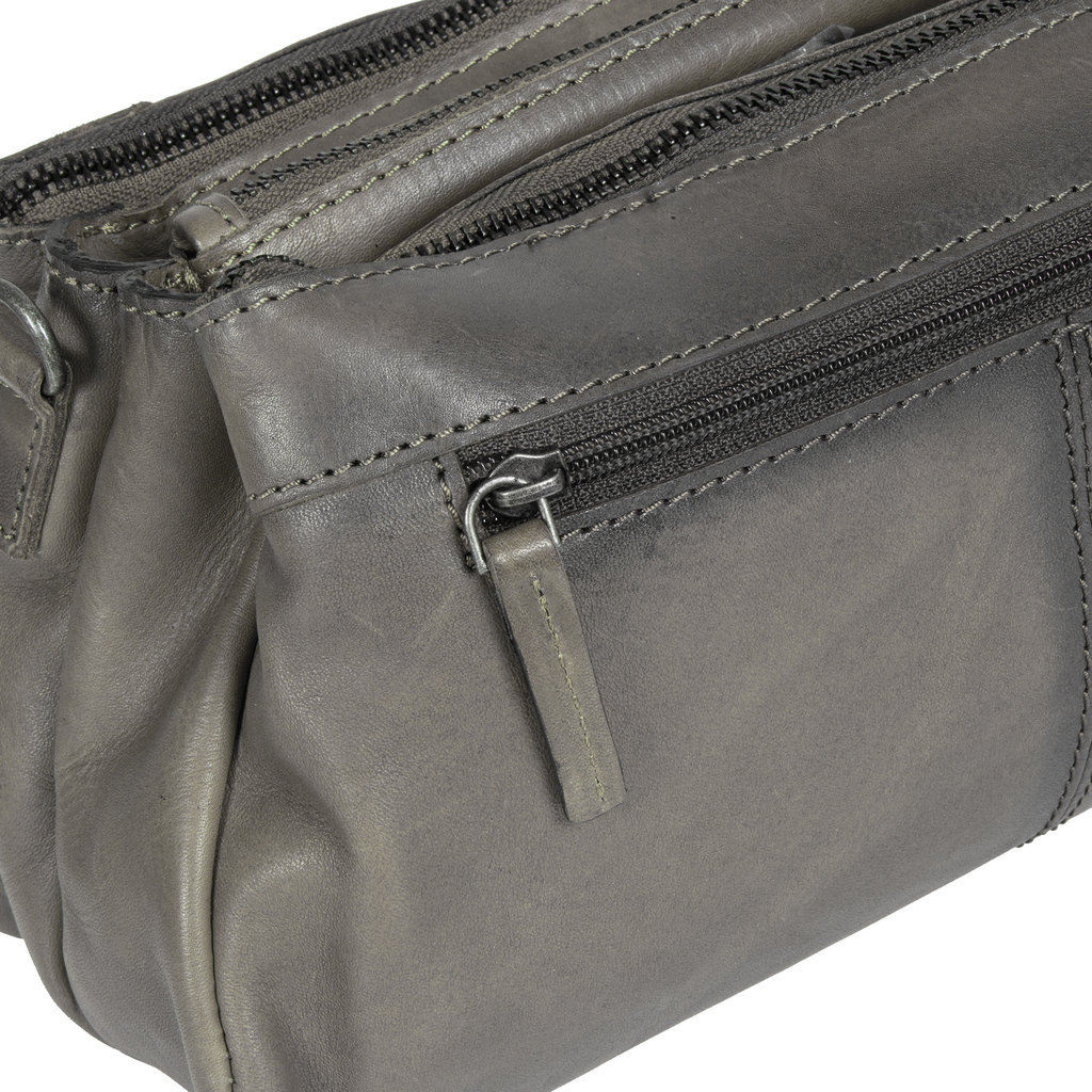 Justified Bags® Pluto Flamed 3 Compartimenten Shoulderbag Grey