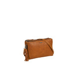 Justified Bags® Nynke Tripple Top Zip  Schoudertas Cognac