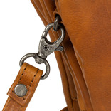 Justified Bags® Nynke Tripple Top Zip  Schoudertas Cognac