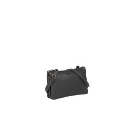 Justified Bags® NynkeTop Zip Leder Umhängetasche Clutch Crossbody Bag Schwarz