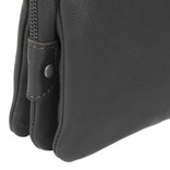 Justified Bags® NynkeTop Zip Leder Umhängetasche Clutch Crossbody Bag Schwarz