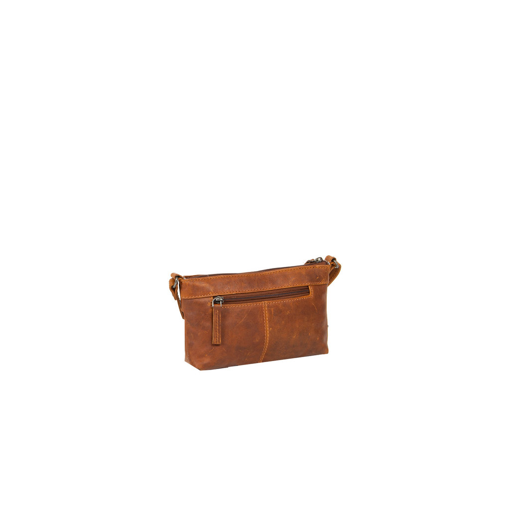 Justified Bags® Nynke Kleine gefaltete Leder-Umhängetasche Cognac