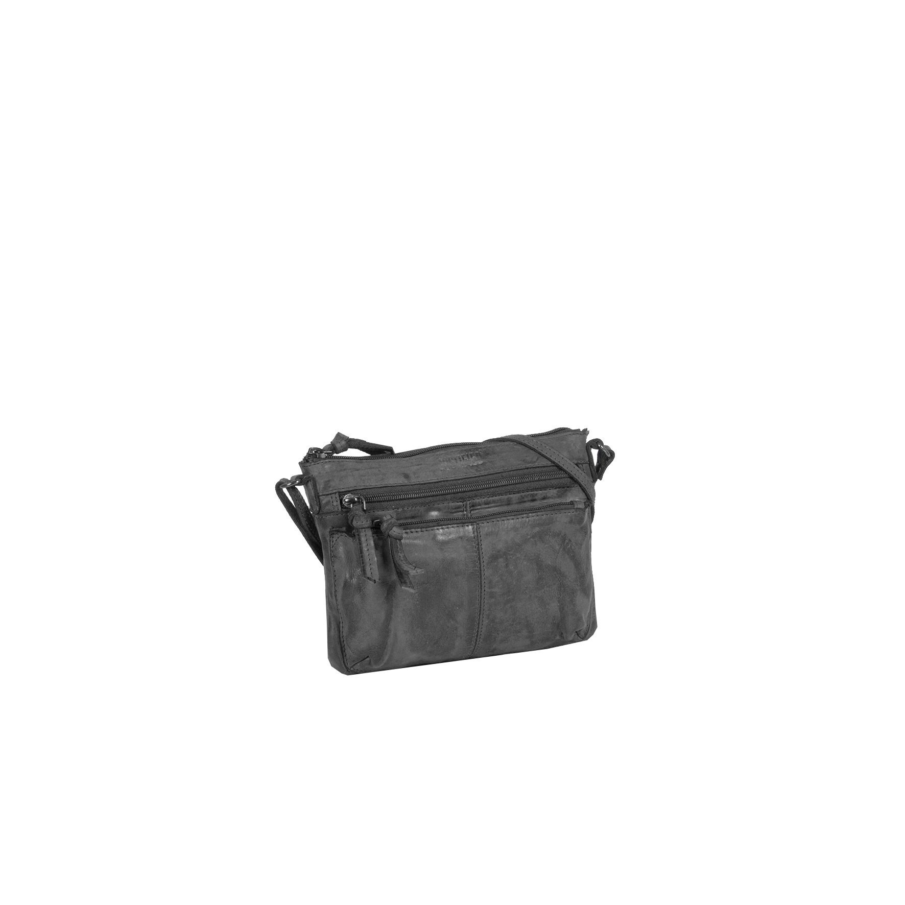 Justified Bags® Roma Top Zip Leather Black Shoulder Bag