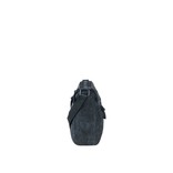Justified Bags® Roma Leder Umhängetasche Big Top Zip Marineblau