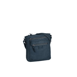 Justified Bags® Carmen - Leather Shoulder Bag - Shoulder Bag - Zip Top - Leather - Navy Blue