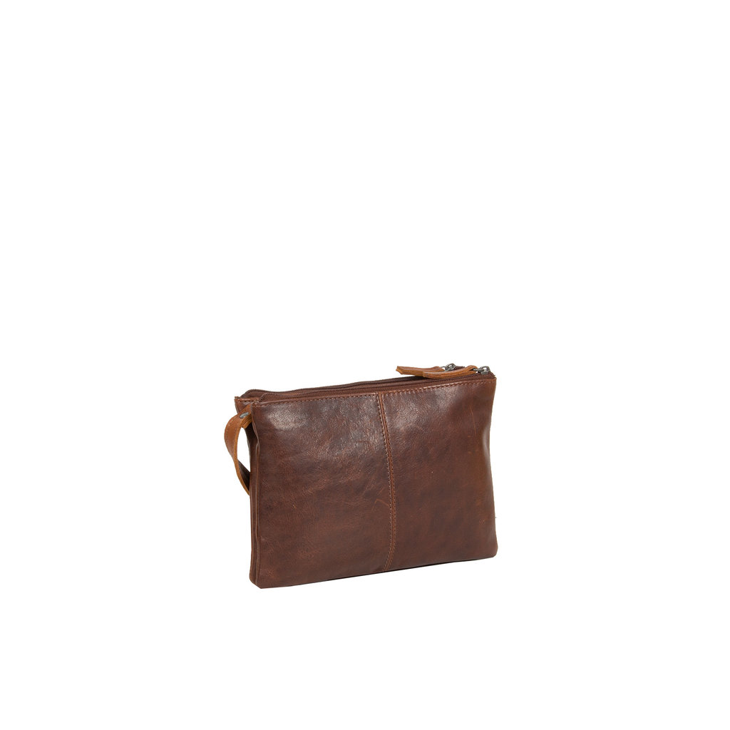 Justified Bags® Dyon - Shoulder Bag - Crossbody Bag - Top zip - 2 tone - 25x4x18cm - Brown