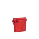 Justified Bags® Carmen - Schoudertas - Crossbody tas - Top Zip - Leer - Rood - 20x5x23cm