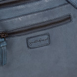 Justified Bags® Carmen - Leder-Umhängetasche - Umhängetasche - Reißverschluss oben - Leder - Marineblau