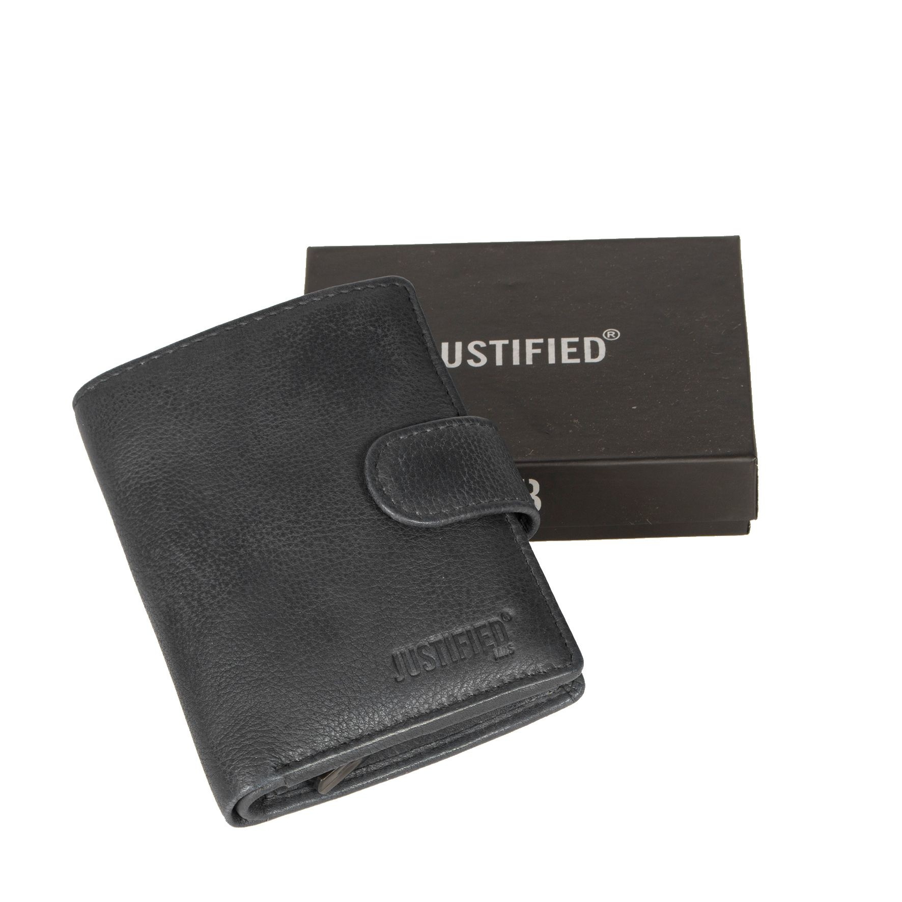 Justified Kailash Leder creditcard holder black + coin pocket + box