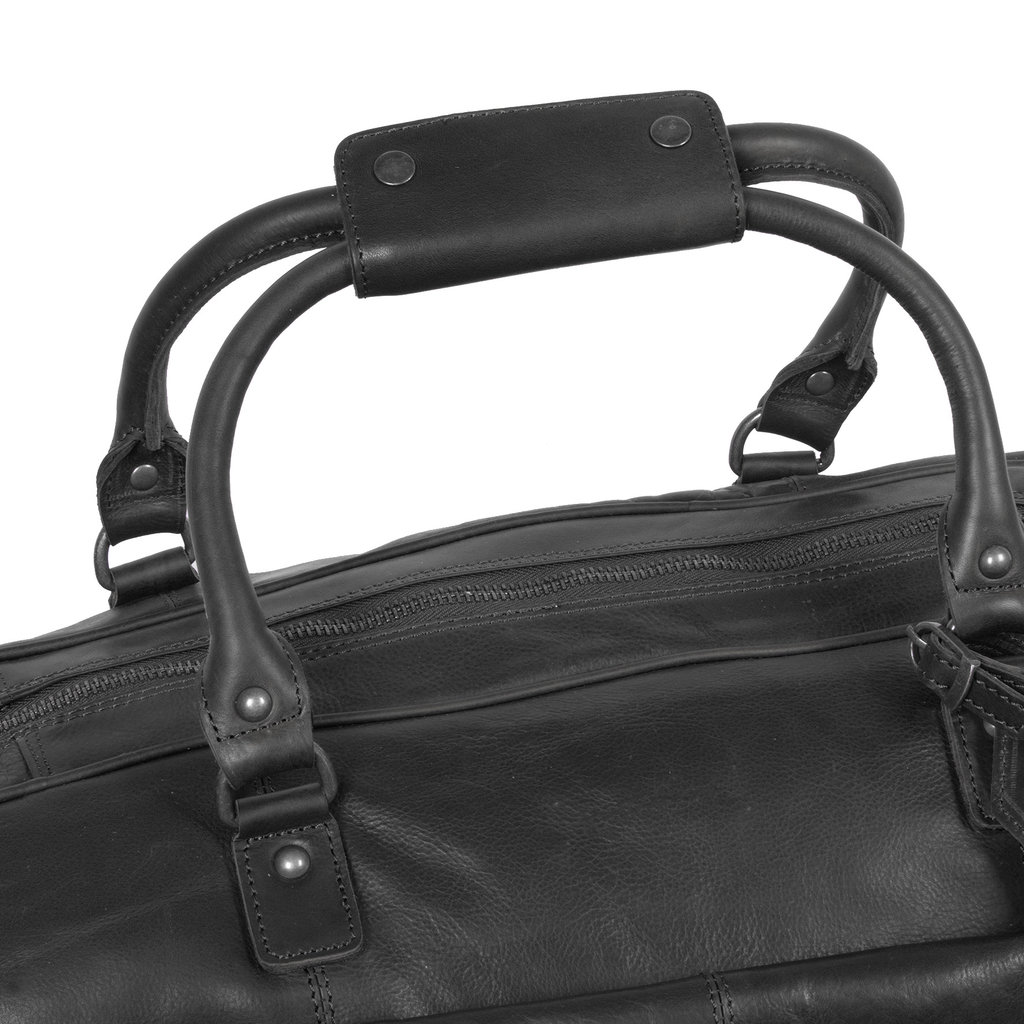 Mia  Duffel - Weekender Made Of Black Leather  Travel Bag