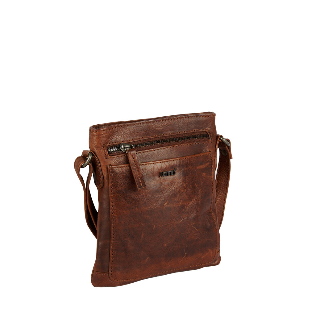 Justified Bags®  Nynke Top Zip Leder Schoudertas Bruin