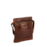 Justified Bags® Nynke Top Zip Leder Umhängetasche Braun