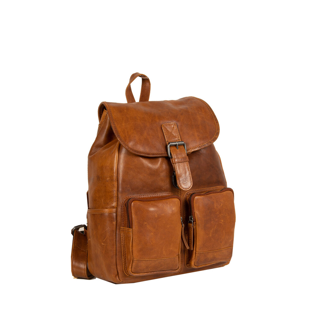 Justified Bags® Nynke Klassischer Lederrucksack Cognac