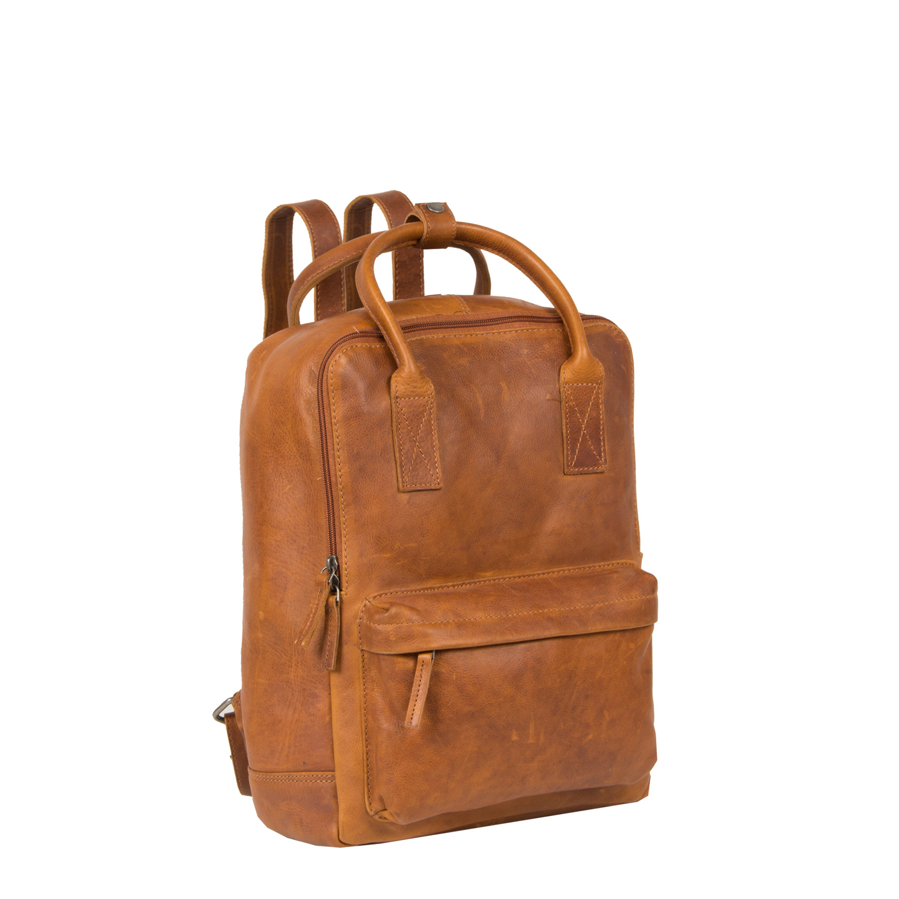 Justified Bags Justified Bags® Nynke Leren Shopper Rugtas Cognac