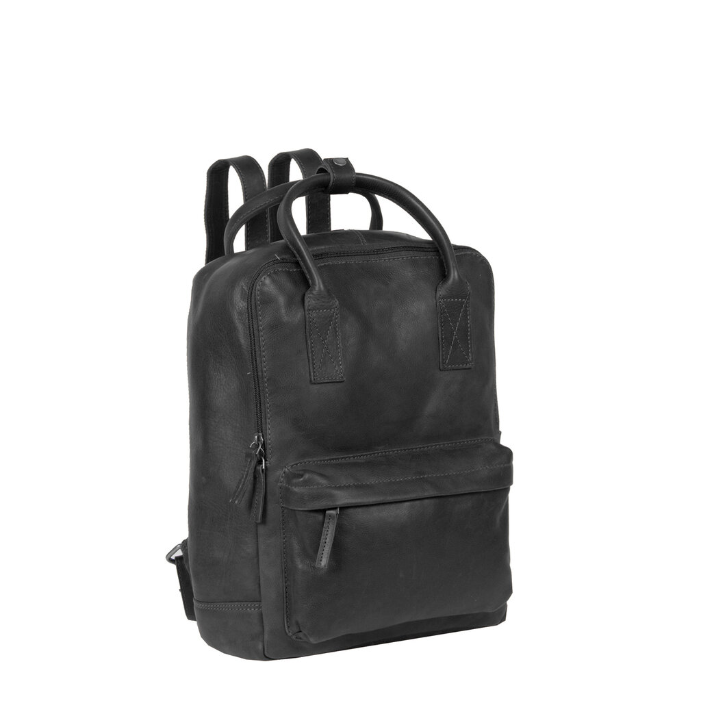 Justified Bags® Nynke Leder Shopper-Rucksack Schwarz