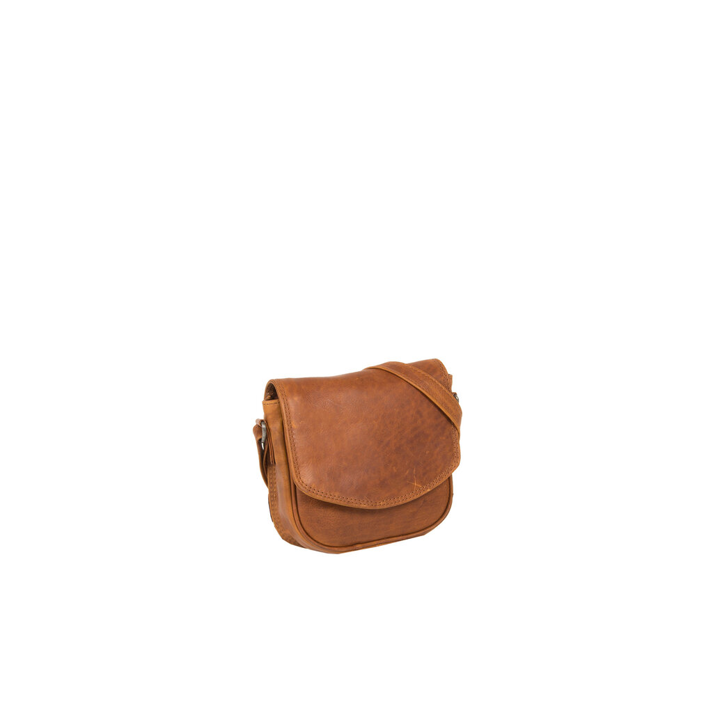Justified Bags® Nynke Medium Flapover Leather Shoulder Bag Cognac