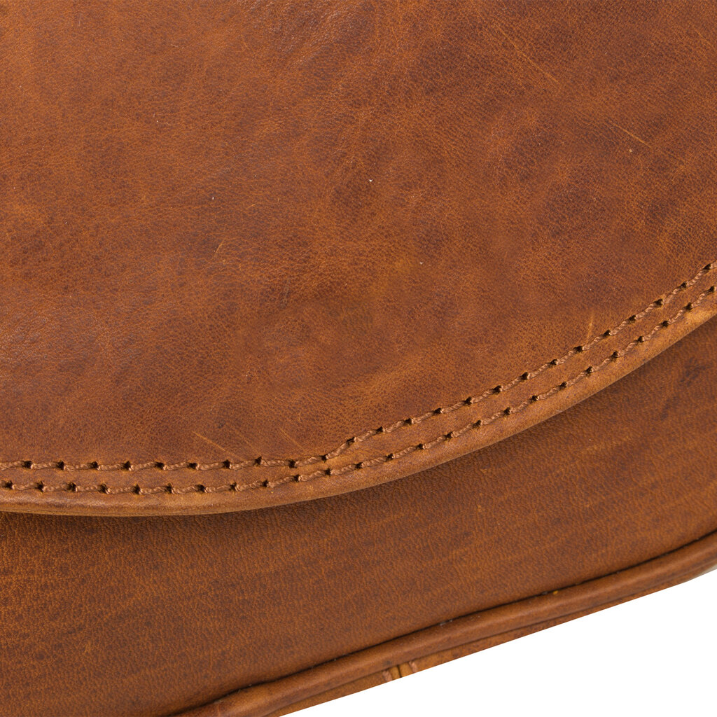 Justified Bags® Nynke Medium Flapover Leather Shoulder Bag Cognac