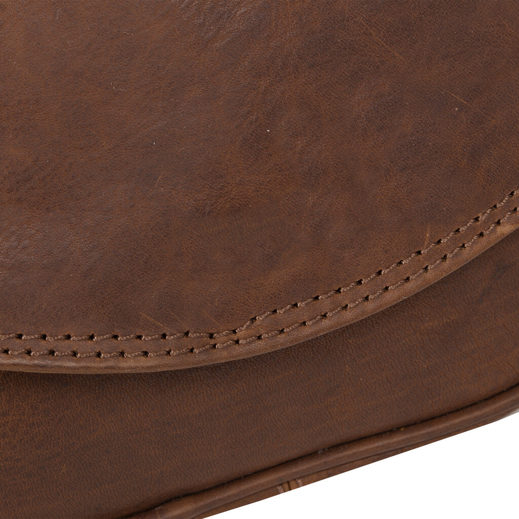 Justified Bags® Nynke Medium Flapover Brown Leather Shoulder Bag