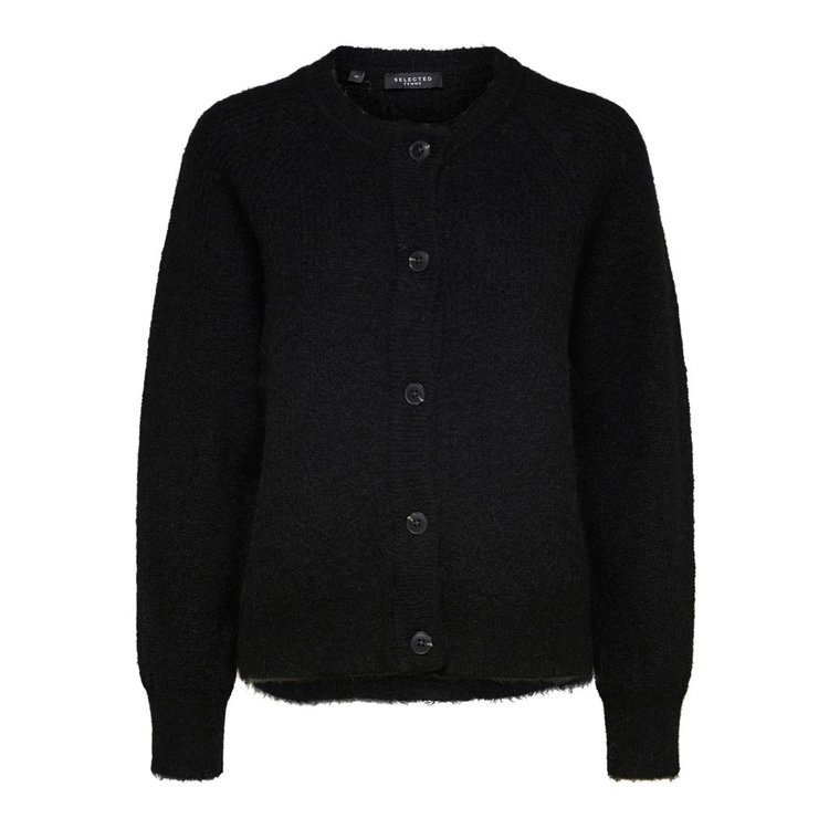 Selected Femme SLF LULU LS KNIT SHORT CARDIGAN Black