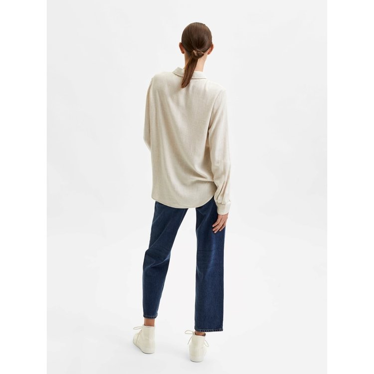 Selected Femme SLFVIVA LS SHIRT Sandshell