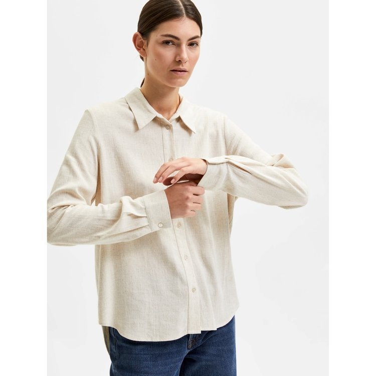Selected Femme SLFVIVA LS SHIRT Sandshell