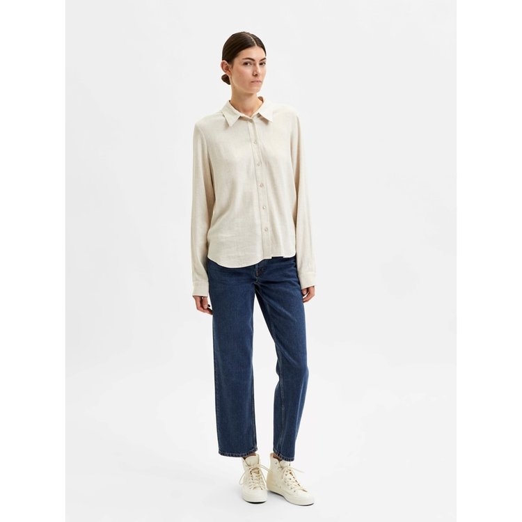 Selected Femme SLFVIVA LS SHIRT Sandshell