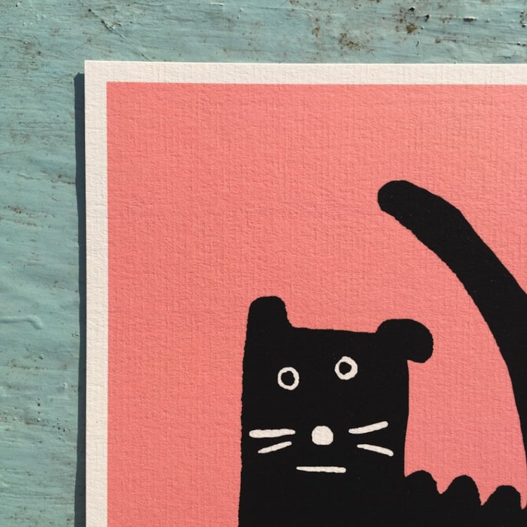 Atelier Titi Poster A slightly confused cat Pink A5