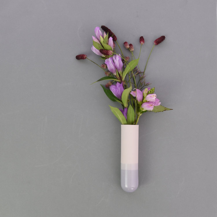 Studio Harm&Elke Wall vase Dip long Soft Pink / Grey 077