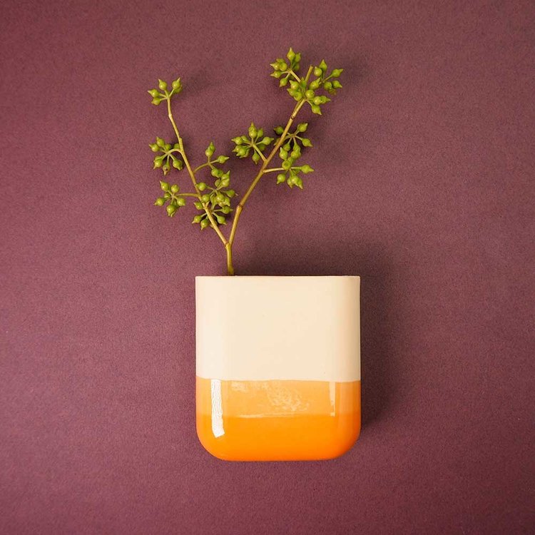 Studio Harm&Elke Wall vase Dip short Orange / Orange 054