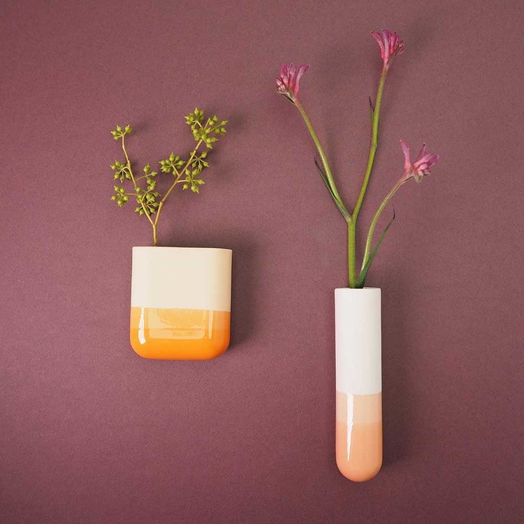 Studio Harm&Elke Wall vase Dip short Orange / Orange 054