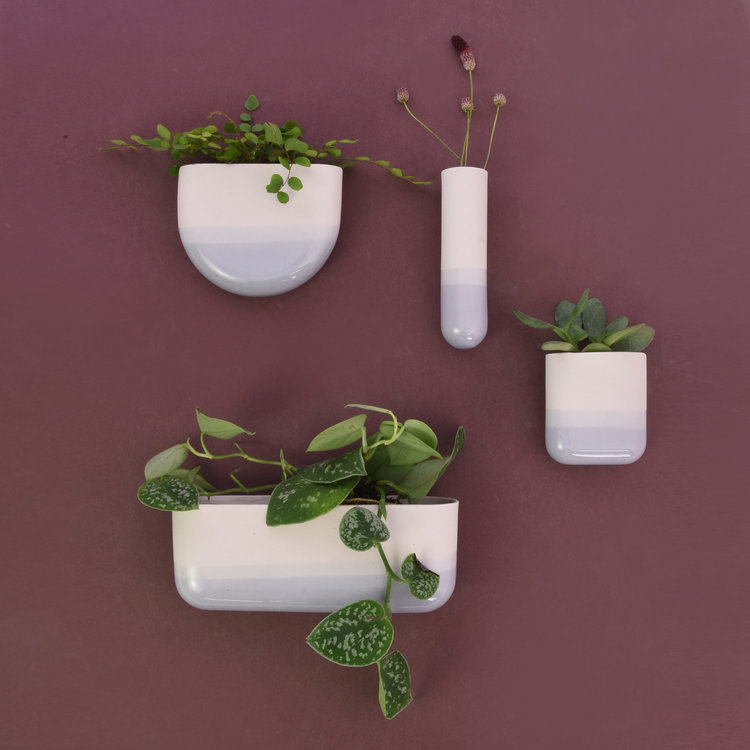 Studio Harm&Elke Wall vase Dip short Soft Pink / Grey 077