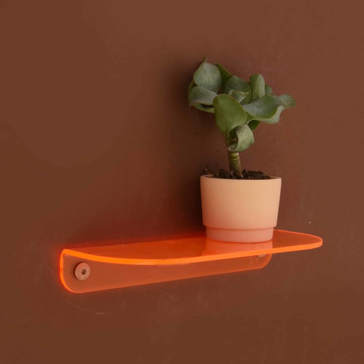 Studio Harm&Elke Acryl wall shelf S 20 cm Neon Orange