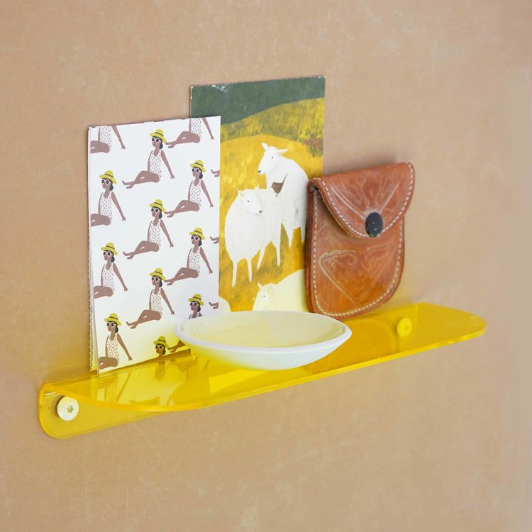 Studio Harm&Elke Acryl wall shelf M 30 cm Transparant Yellow