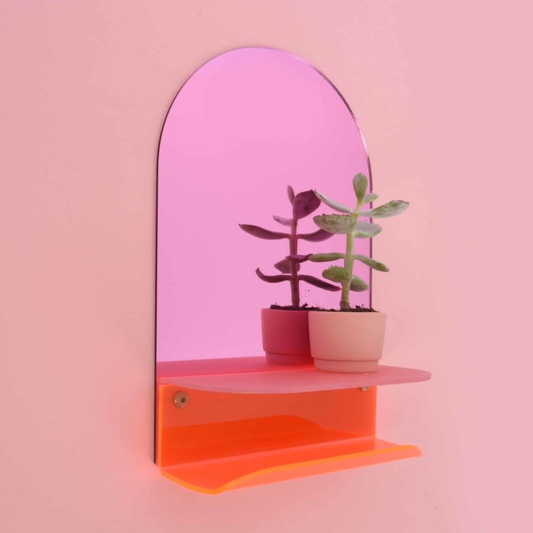 Studio Harm&Elke Wall Mirror Pink/Orange 20/30 cm