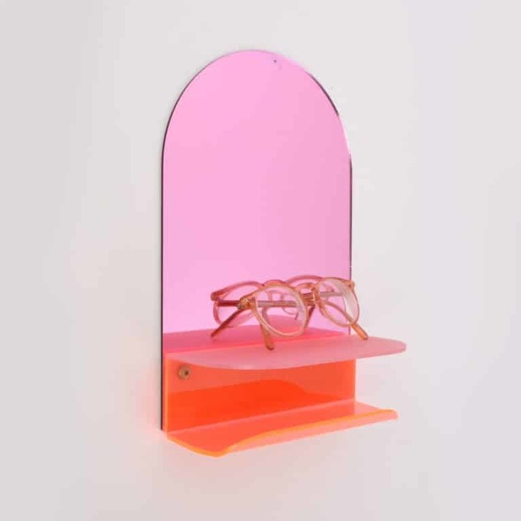 Studio Harm&Elke Wall Mirror Pink/Orange 20/30 cm