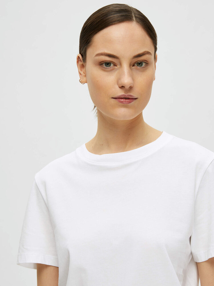 Selected Femme SLFMYESSENTIAL SS O-NECK TEE Brigth White