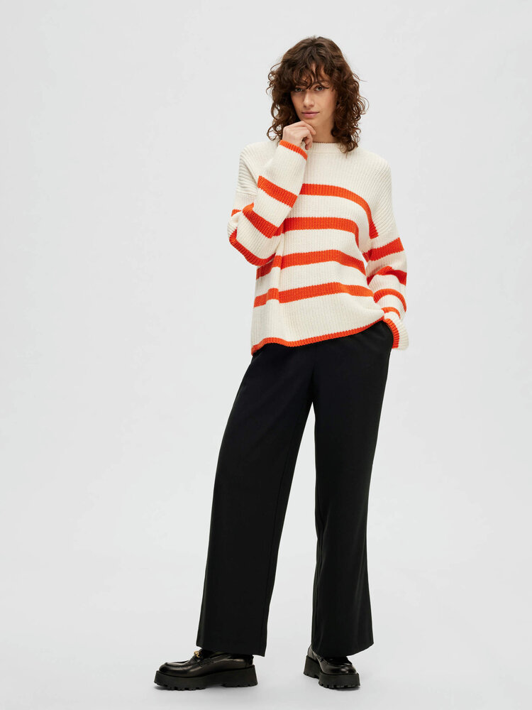 Selected Femme SLFTINNI-RELAXED MW WIDE PANT Black