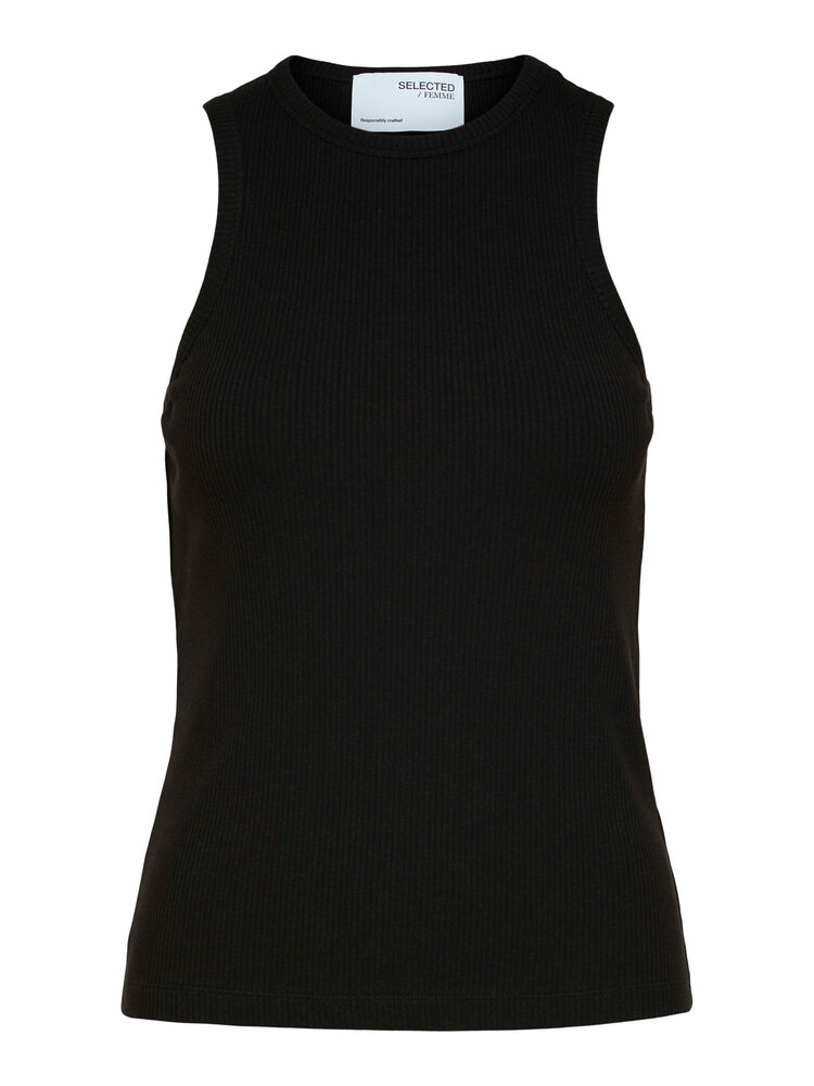 SLFANNA O-NECK TANK TOP Black