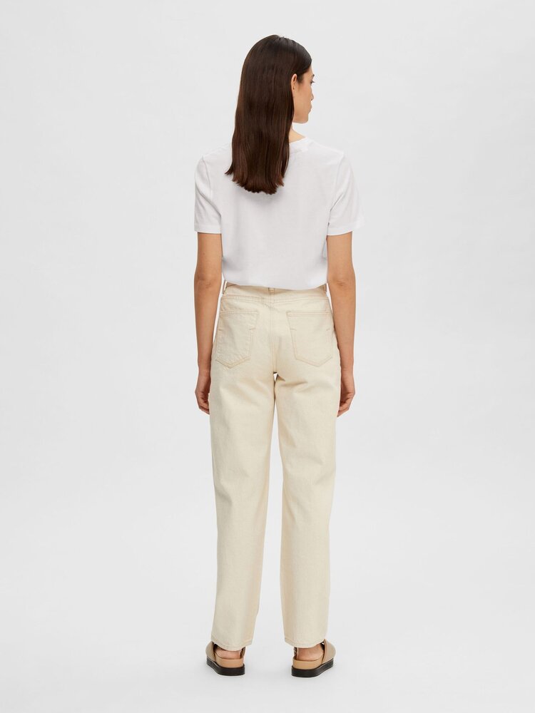 SLFESSENTIAL SS V-NECK TEE Bright White