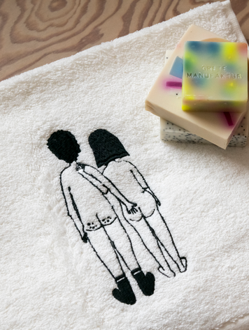 helen b Guest towel Naked couple back
