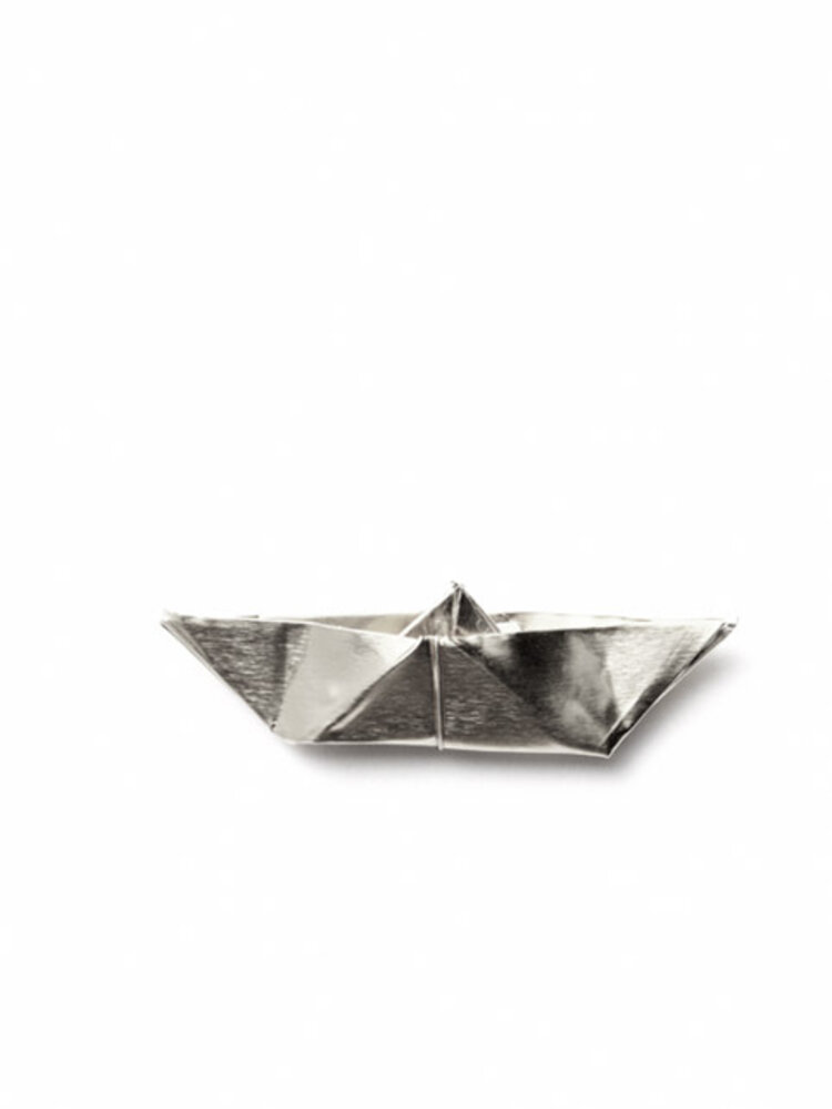 Turina Jewellery Broche Origami boot Silvercoloured metal foil