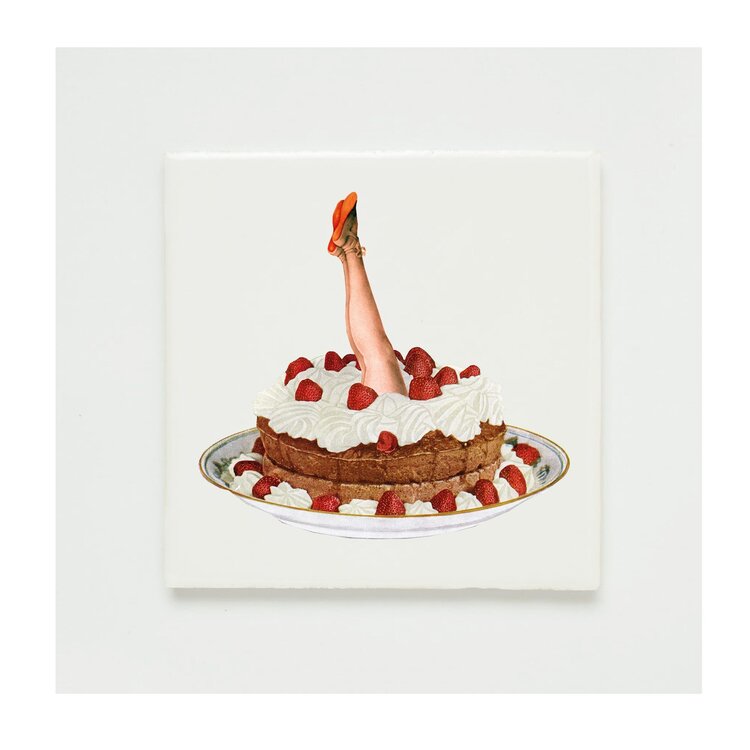 Lylies Wandtegel Collage Taart met beentjes