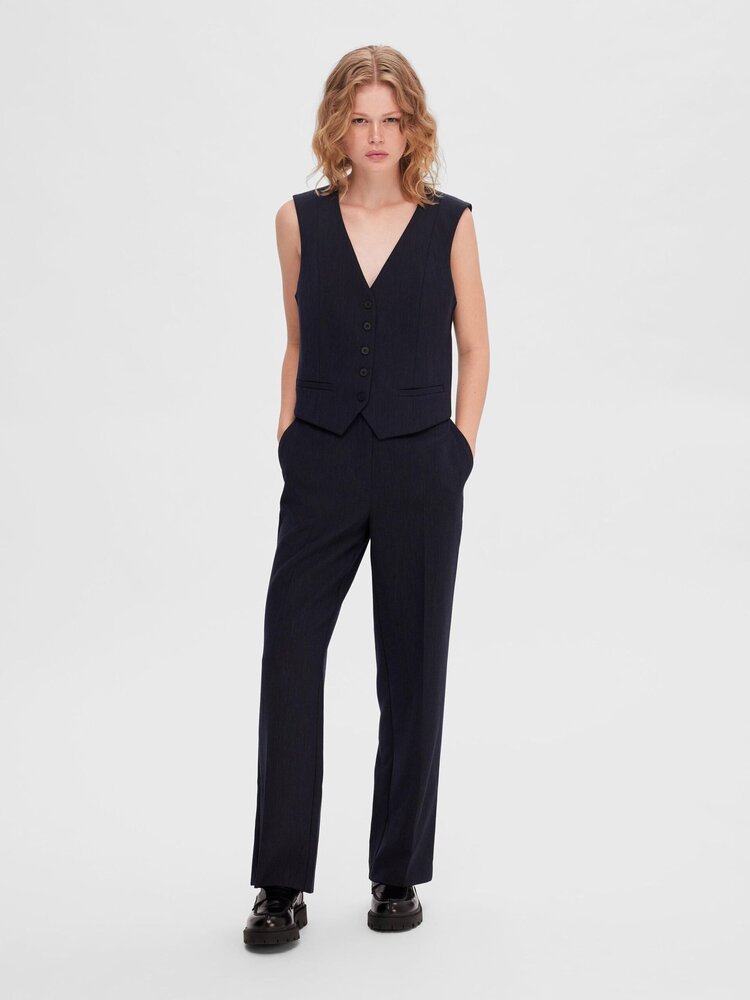 SLFRITA MW WIDE PANT Dark Sapphire Melange