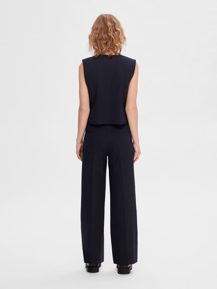 SLFRITA MW WIDE PANT Dark Sapphire Melange