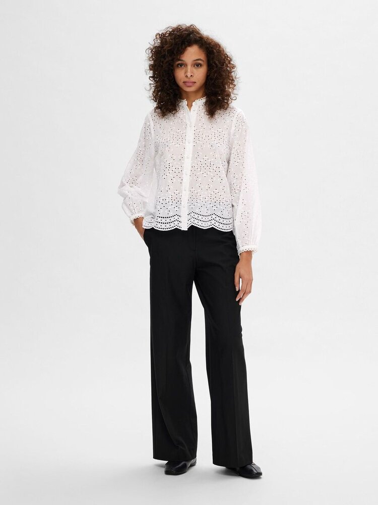 Selected Femme SLFTATIANA L/S EMBR SHIRT Bright White