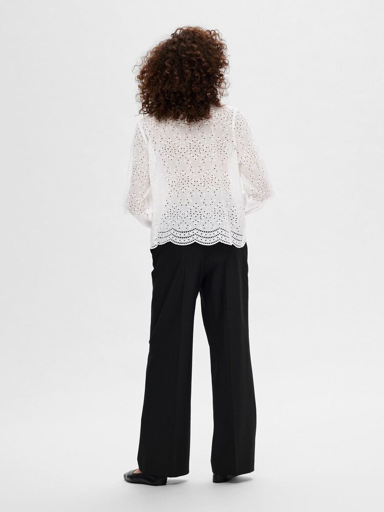 Selected Femme SLFTATIANA L/S EMBR SHIRT Bright White