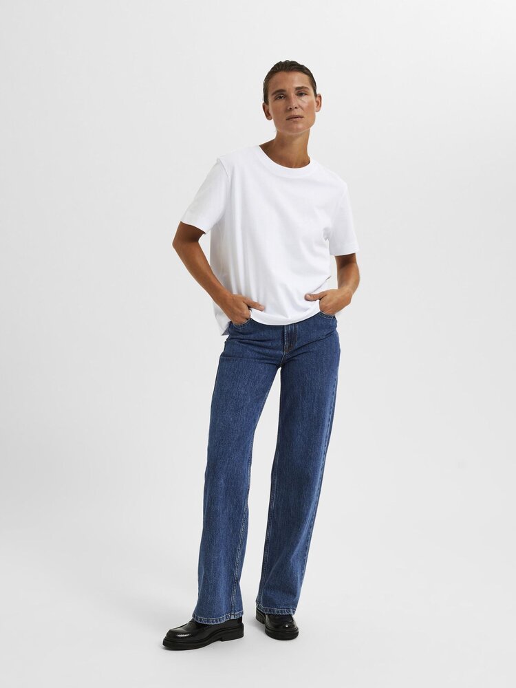Selected Femme SLFESSENTIAL SS BOXY TEE Bright White